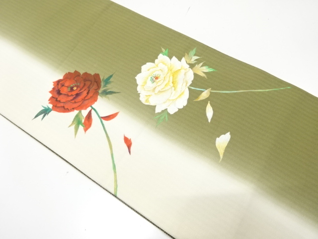 JAPANESE FUKURO OBI / PEONY / ARTIST WORK